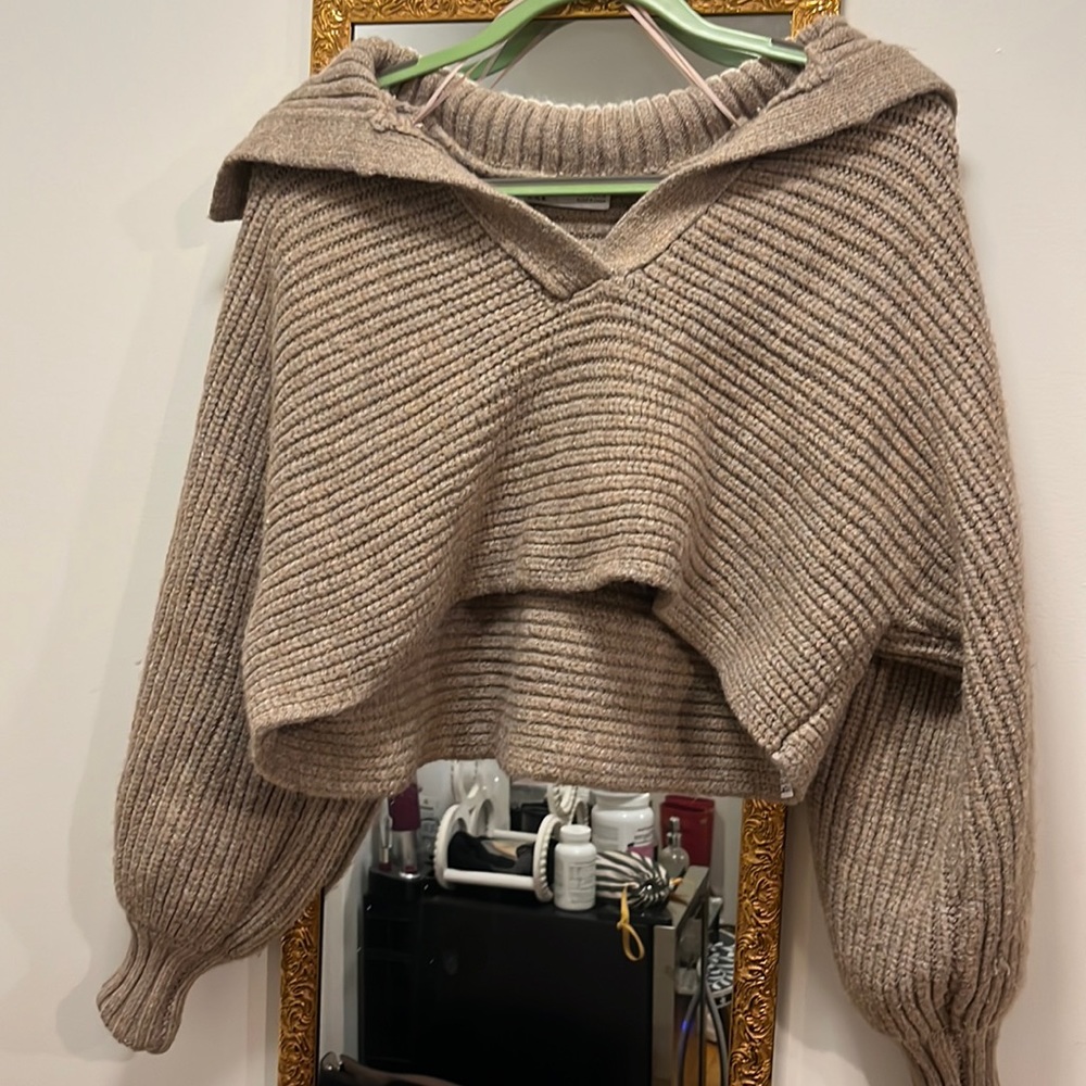 Zara collar cropped sweater